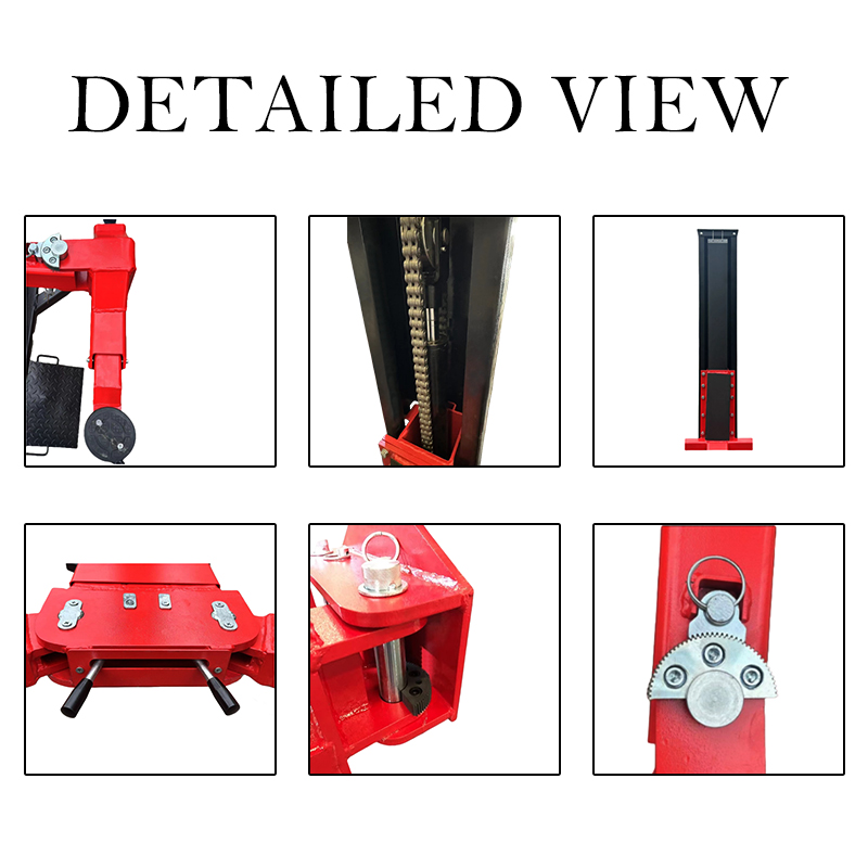 Moveable Single post lift detailed view
