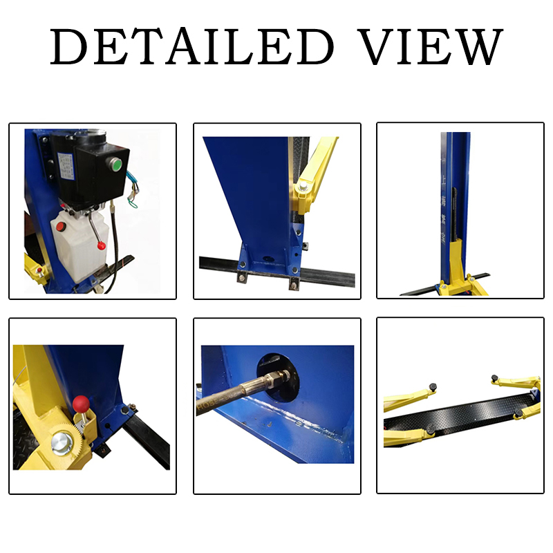 two post double manual release base plate car lift TP-2PBPF DETAILED VIEW